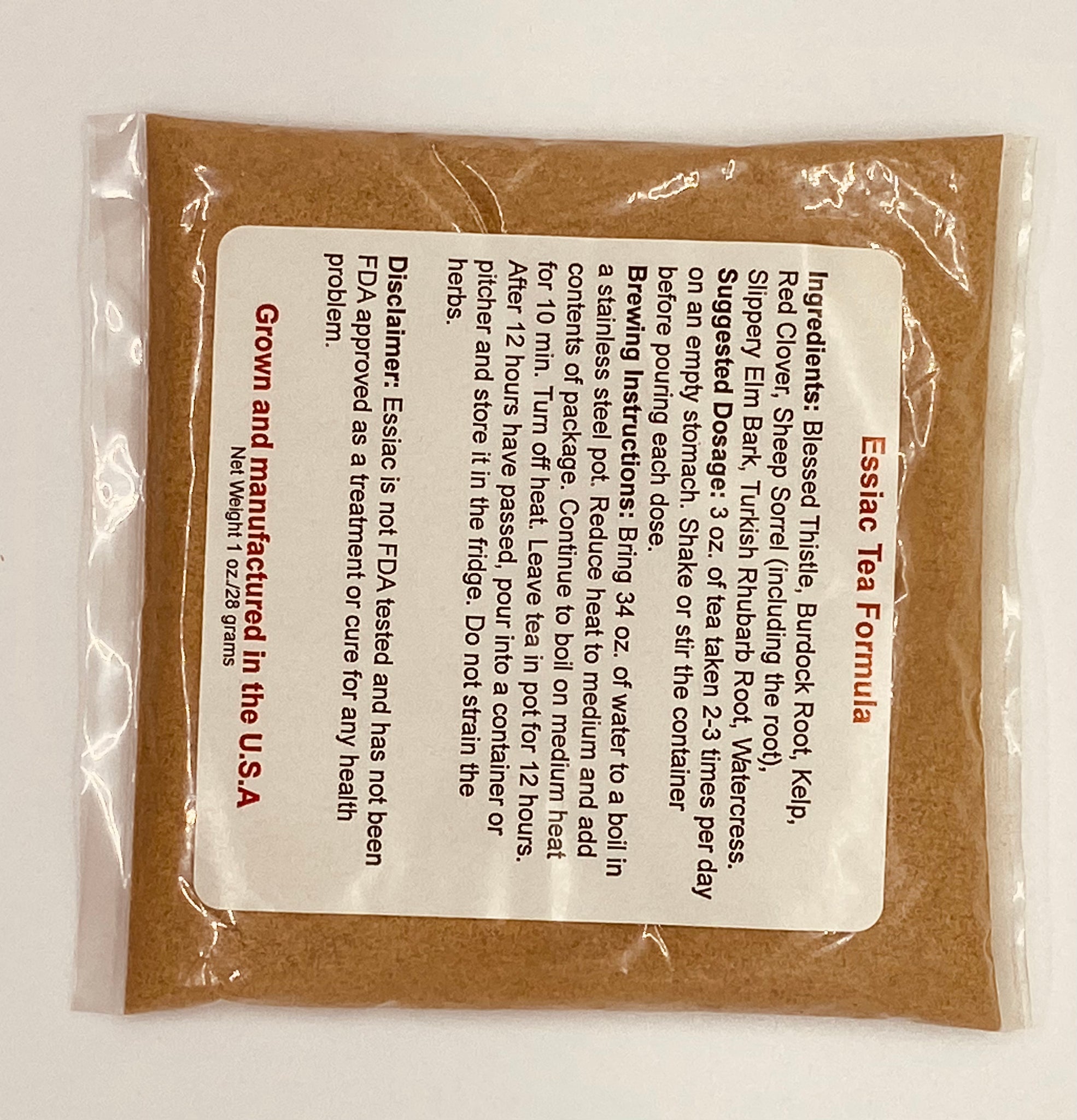 Genuine  Organic Essiac Tea Formula 1 oz packet